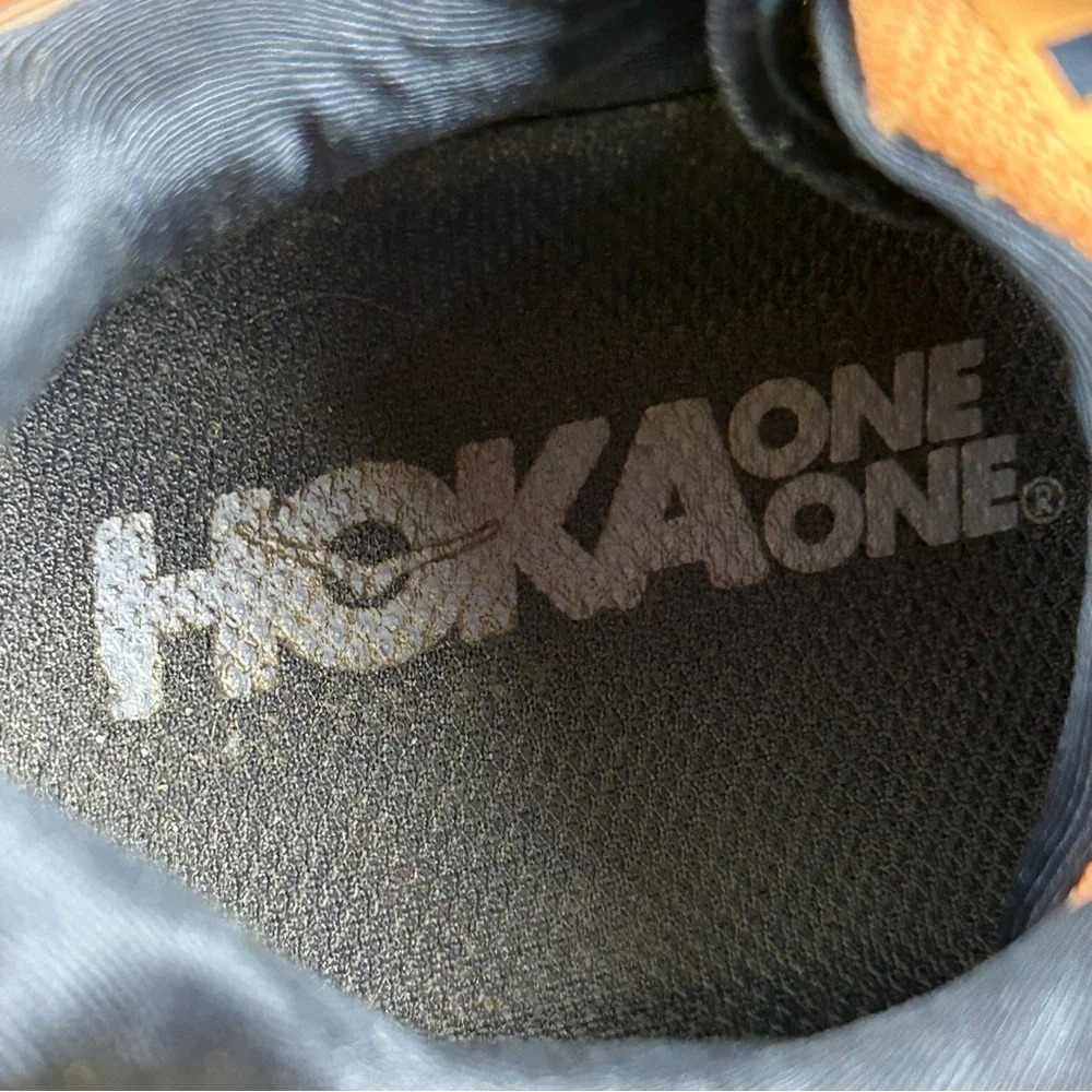 Hoka‎ One One Black and Peach Sneakers with Cushioned Comfort